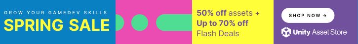 Unity Spring Sale - More than 500 assets will be available at 50% off. These assets are some of our most popular and most useful assets and tools. Customers will also be able to save up to 70% off on our Daily Flash Deals. The Spring Sale will officially begin on May 10, 2023 at 8:00:00 PT and will end on June 2, 2023 at 8:00:00 PT.