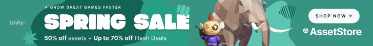 Unity Asset Store Spring Sale. More than 300 assets available at 50% off. Save up to 70% on Daily Flash Deals.